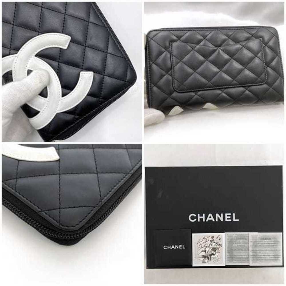 CHANEL Black Lambskin Leather Logo Wallet - Picture 11 of 11